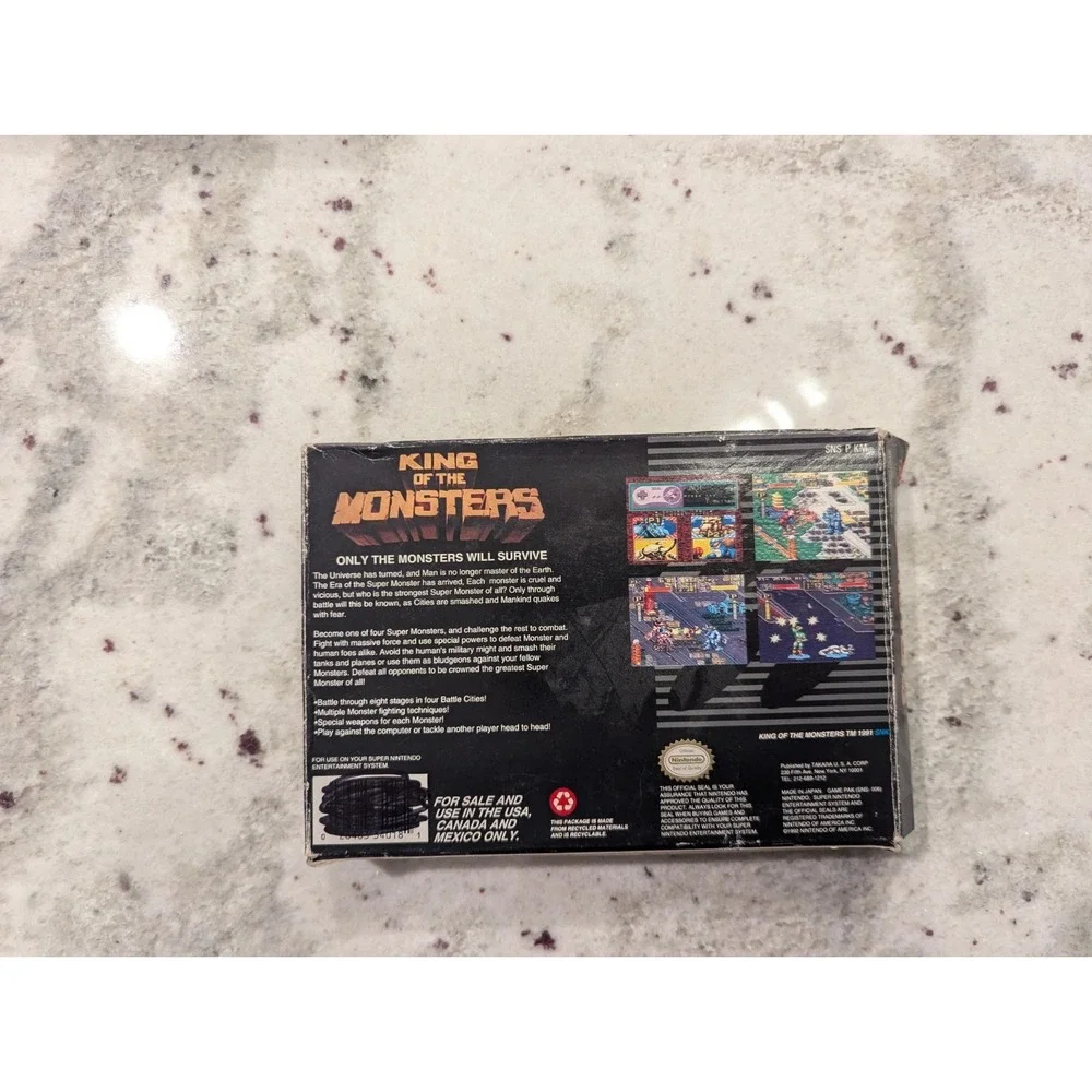 King of the‎ Monsters w/Box SNES No Manual- Tested - Authentic